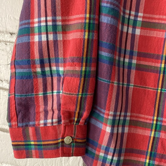 Talbots plaid button front casual top - Picture 6 of 8